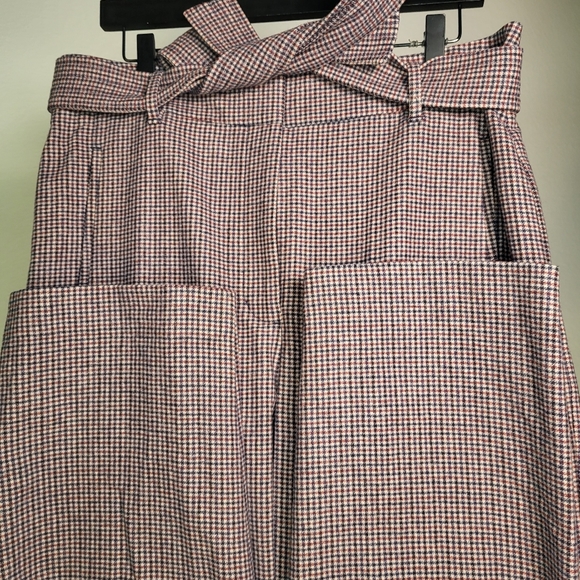 Aritzia Wilfred Tie-Front Wool/Cashmere Blend Pant size 14 in Eliot Plaid - Picture 3 of 6